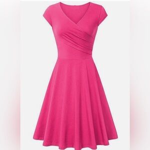 New Retro Pinup Pink Swing Dress S